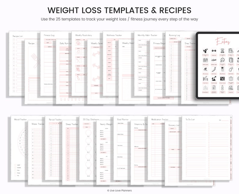 Weight Loss Journal, Weightloss Journal, Weight Loss, Workout Planner, Health & Fitness Goals, Meal Planner, Fitness Journal,Fitness Planner