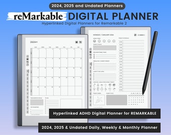 Remarkable Planner, ADHD Digital Planner, ADHD Planner, 2024 Remarkable Planner, Digital Planner Remarkable, Adhd, Digital Adhd Planner