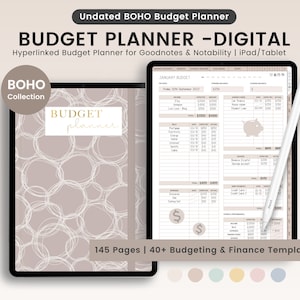 Digital Budget Planner, Finance Tracker, Finance Planner, Digital Budget, Boho Budget Planner, Portrait Budget Planner, GoodNotes Planner