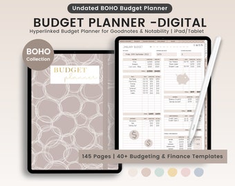 Digitaler Budgetplaner,Finenance Tracker, Haushaltsplaner, Digitales Budget, Boho Budgetplaner, Portrait Budgetplaner, GoodNotes Planer