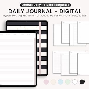 Verknüpftes digitales Journal: 8 Notizvorlagen für Goodnotes (Digitaler Download)