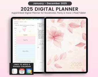 2025 Digital Life Planner: Verlinkter Portraitplaner (GoodNotes/iPad)