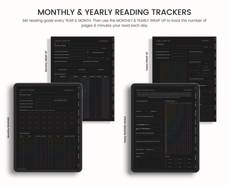 Reading Journal, Portrait Reading Log, Digital Reading Journal, Book Tracker, Reading Tracker, Book Journal, Reading Journal for Goodnotes zdjęcie 5