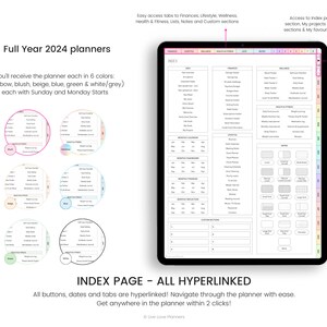 2024 Digital Planner, 2024 Digital Planner for Goodnotes, Portrait Planner, 2024 Planner, Hyperlinked 2024 Digital Planner image 3