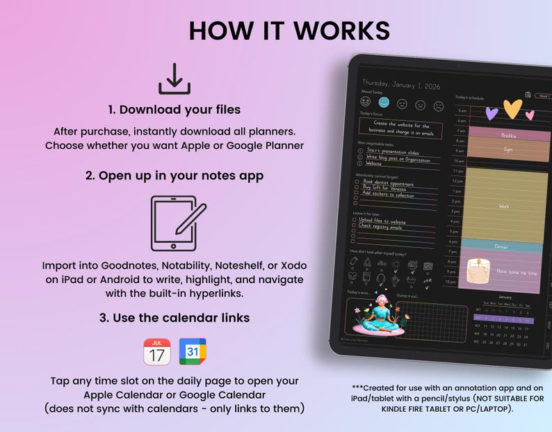 ADHD Planner 2026, 2026 Digital Planner, 2026 ADHD Digital Planner, Daily Planner,Weekly Monthly Life Planner For Goodnotes iPad Android PDF image 10