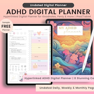 ADHD Digital Planner for Adults: Daily, Weekly, Monthly (Goodnotes, Notability Compatible) (Digital Download