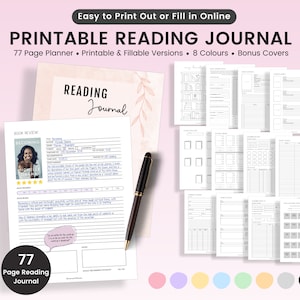 Reading Journal Printable Reading Journal Template, Reading