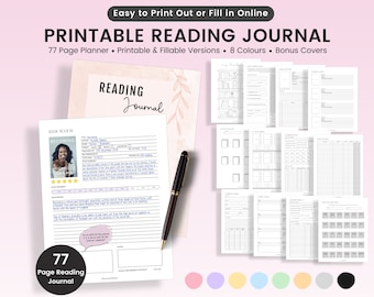 Printable Reading Journal, Fillable Reading Journal, Reading Journal, Printable Book Tracker, Printable Reading Tracker, Book Journal