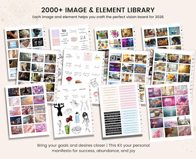 Vision Board Kit, 2026 Vision Board, Goal Planner, Manifestation journal, Goal Setting planner, Vision Board Supplies, Dream board image 8