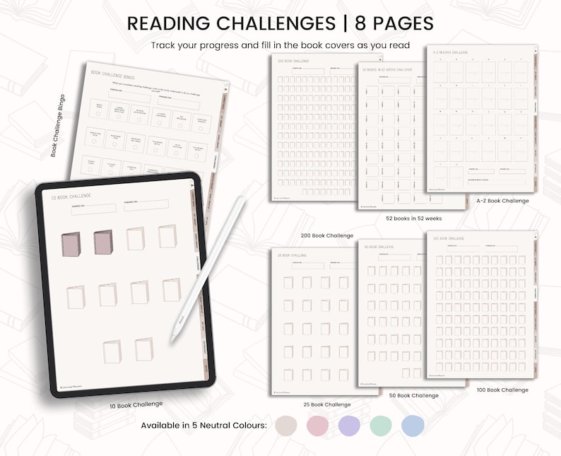 Digital Reading Journal: Book Tracker for Goodnotes, Notability (1200 ...
