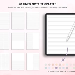 Digital Note Paper Templates: Lined, Grid, Blank (Goodnotes, Notability) image 6