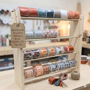24" Tall 4 Tier Adjustable Ribbon Organizer Storage Rack