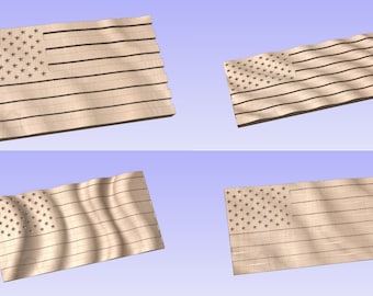 Wavy CNC Texture Flag 3D STL Files