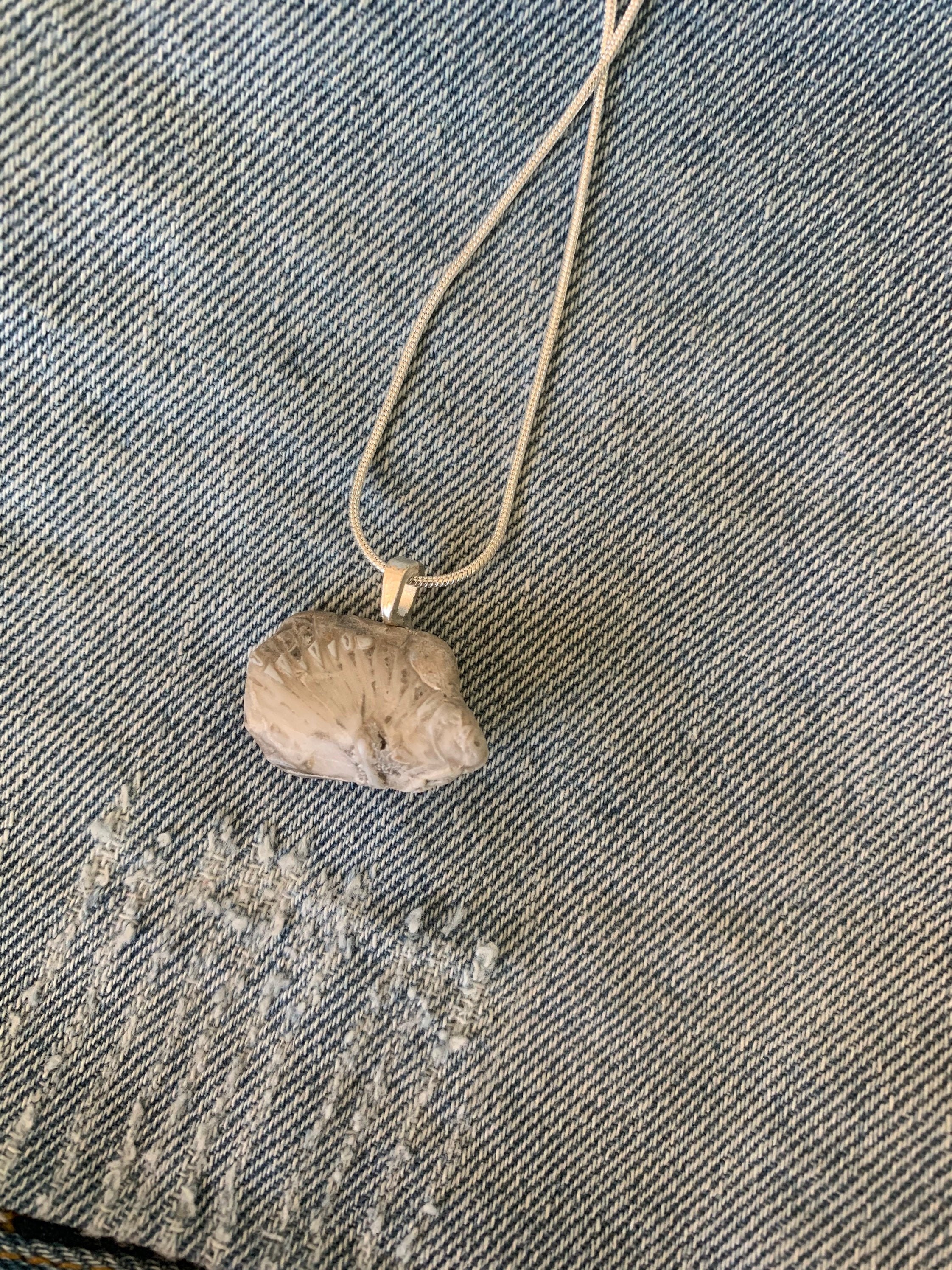 Simple Fossil Necklace Etsy