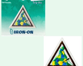 Girl Scout Brownie Stitch It Together Try It Badge Patch NEW Sewing Vest Sash HTF with Requirements Iron On