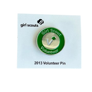Retired Girl Scout Volunteer Pins Daisy Brownie Junior Cadette Senior Ambassador Green Volunteer Green Volunteer
