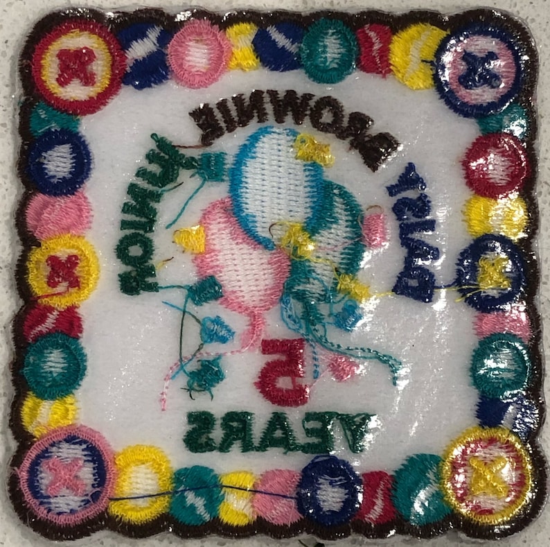 Girl Scout Junior Cadette 5 Years Milestone Iron On Fun Patch Court of Awards or Bridging Award image 2