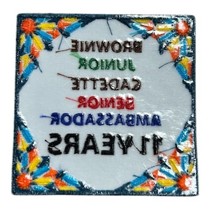 Girl Scout 11 Years in Scouting Iron On Fun Patch for Vest Sash Uniform Bridge image 2