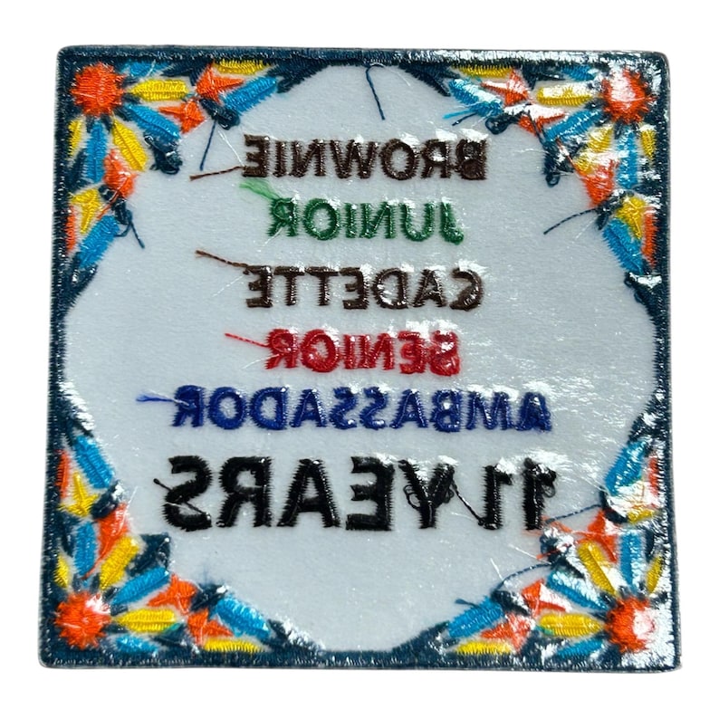 Girl Scout 11 Years in Scouting Iron On Fun Patch for Vest Sash Uniform Bridge image 2