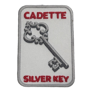 Girl Scout Cadette Silver Key Ceremony Iron On Patch for Bridging Rededication Ceremony Vest Sash Uniform