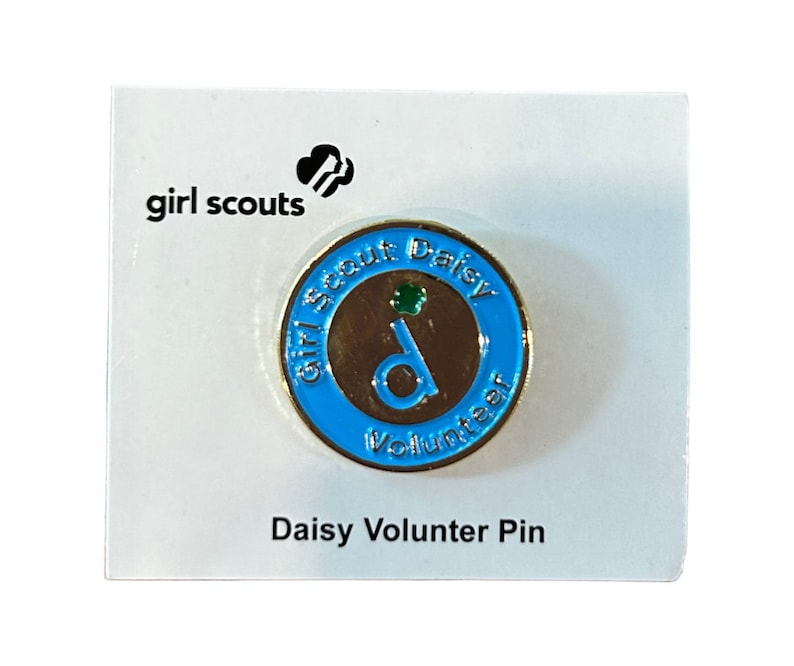 Retired Girl Scout Volunteer Pins Daisy Brownie Junior Cadette Senior Ambassador Green Volunteer Daisy Pin