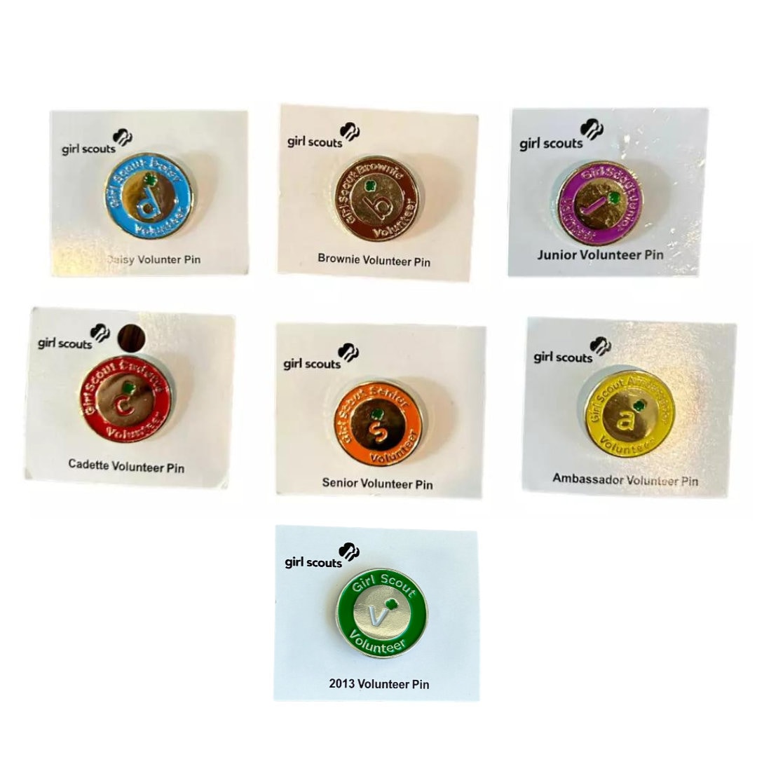Retired Girl Scout Volunteer Pins Daisy Brownie Junior Cadette Senior ...