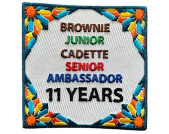 Eclaireuse de 11 ans dans le scoutisme, écusson amusant à repasser pour gilet, ceinture, uniforme Bridge