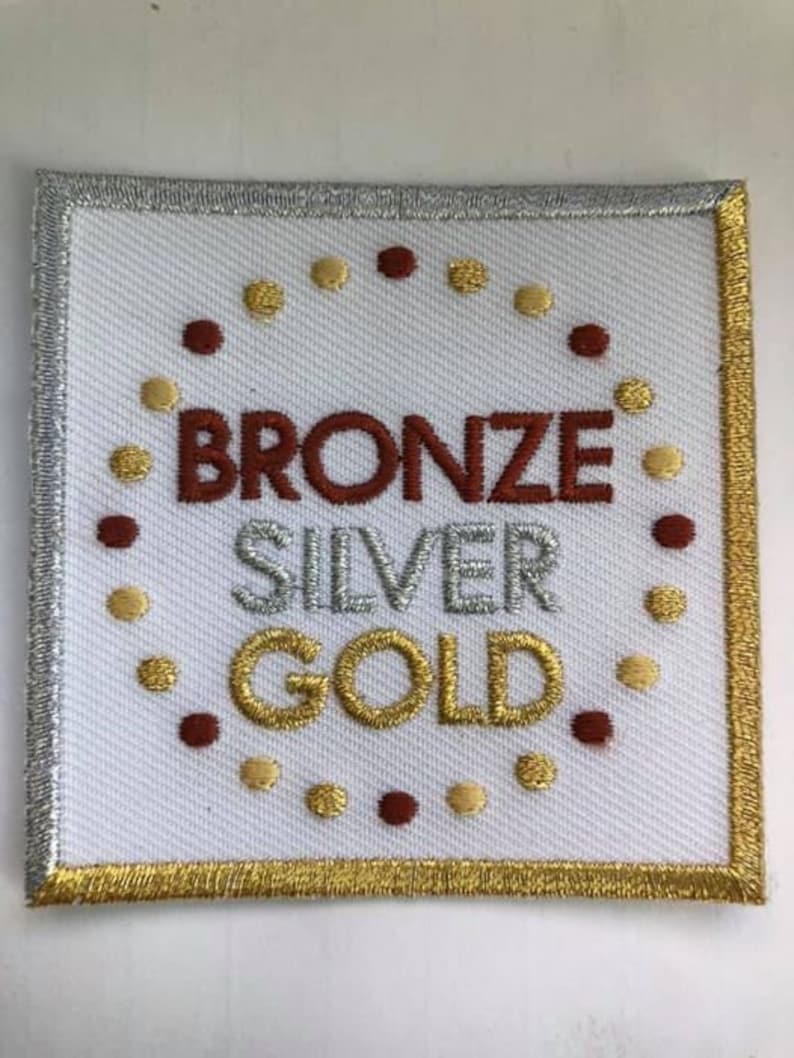 Girl Scout Bronze Silver Gold Triple Metal Fun Patch Seniors Ambassadors image 1