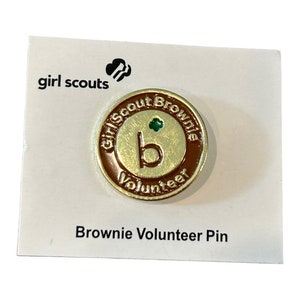 Retired Girl Scout Volunteer Pins Daisy Brownie Junior Cadette Senior Ambassador Green Volunteer Brownie Pin