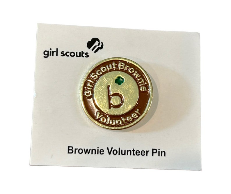 Retired Girl Scout Volunteer Pins Daisy Brownie Junior Cadette Senior Ambassador Green Volunteer Brownie Pin