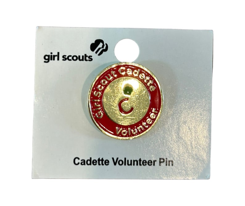 Retired Girl Scout Volunteer Pins Daisy Brownie Junior Cadette Senior Ambassador Green Volunteer Cadette Pin