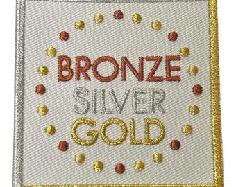 Girl Scout Bronze Silver Gold Triple Metal Fun Patch Seniors Ambassadors Bridging