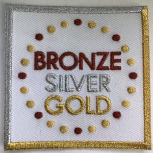 Girl Scout Bronze Silver Gold Triple Metal Fun Patch Seniors Ambassadors