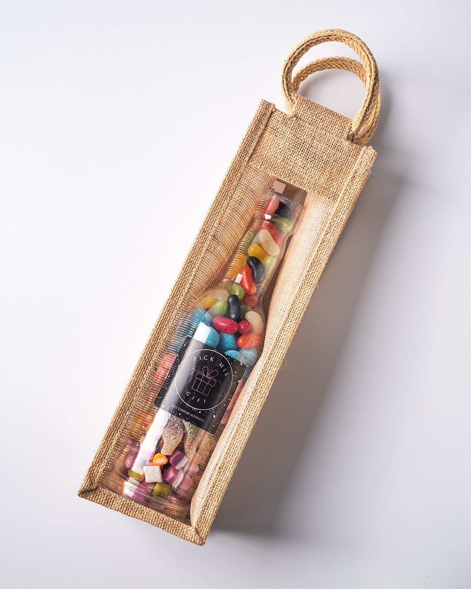 Pick n Mix Gift Bag 735ml Bottle 50 SWEETS OPTIONS Jute Etsy