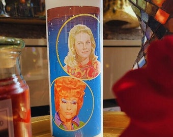 Ladies of classic Horror TV Led Pillar Candle 3&quot; x 8 &quot; Bewitched