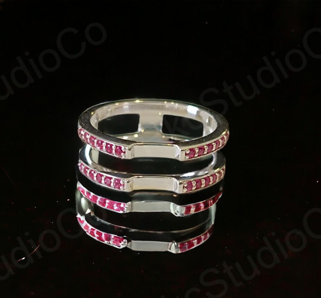 Enhancer Ring Band, Women's 2.00 Ct Round-cut Pink Ruby Solitaire ...