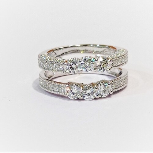 Enhancer Ring Engagement Enhancer Guard Ring Diamond Wedding Etsy