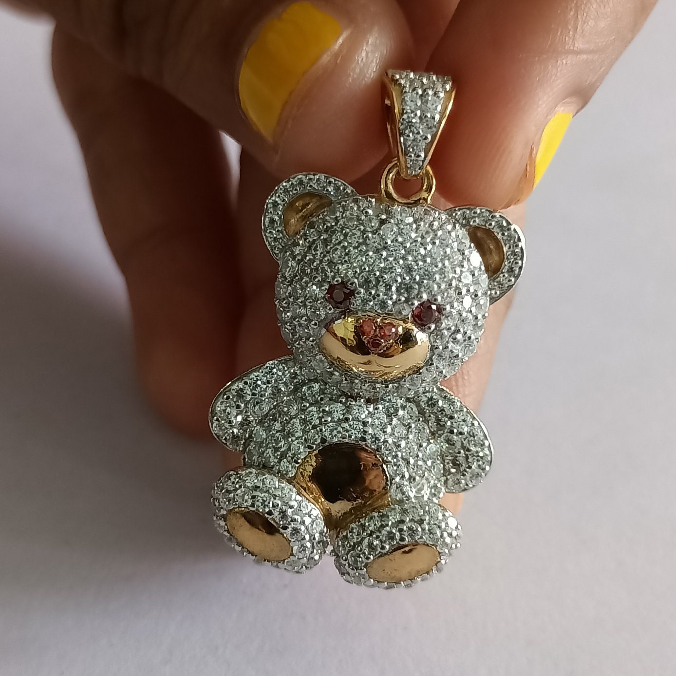 Garnet Bear Pendant - Etsy