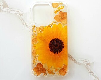 Pressed Sunflower iPhone Case: Real Floral Design