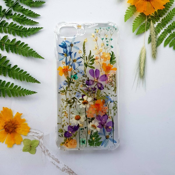 Pressed Flower Phone Case: Real Floral Design, iPhone & Galaxy