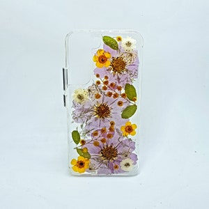 Pressed Flowers Phone case compatible with Galaxy S23 Ultra/ S23Plus/ S23/ S22 /S22 Ultra/ S22 Plus/  iPhone 14 13 12 11/ Google Pixel 6a