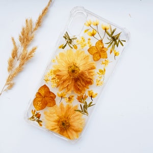 Fall Phone Case with pressed flowers for iphone 15 14/ 13/ 12/12 Pro/ 12 mini/ 11/ SE/XR/ XS Galaxy S23/ S22/ S21/ S21 Ultra/ S21 Plus