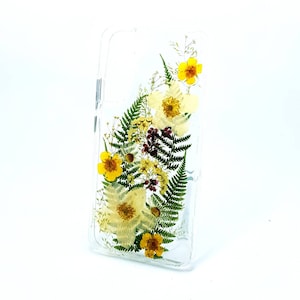 Pressed Flowers Phone case fit for iPhone 14 13 12 11/ xs/ xr/ 7 8Plus/ Google Pixel 6a/ Galaxy S23 Plus Ultra/ S22/ S21/ S20 FE