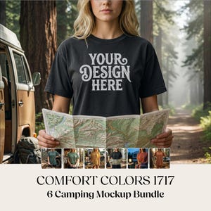 Comfort Colors 1717 Camping Shirt Mockup Bundle, Earthy T-Shirt Mockups (Digital Download)
