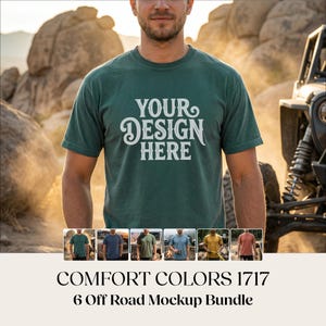 Comfort Colors 1717 T-shirt Mockup-paket, Offroad-äventyrslivsstil (digital nedladdning)