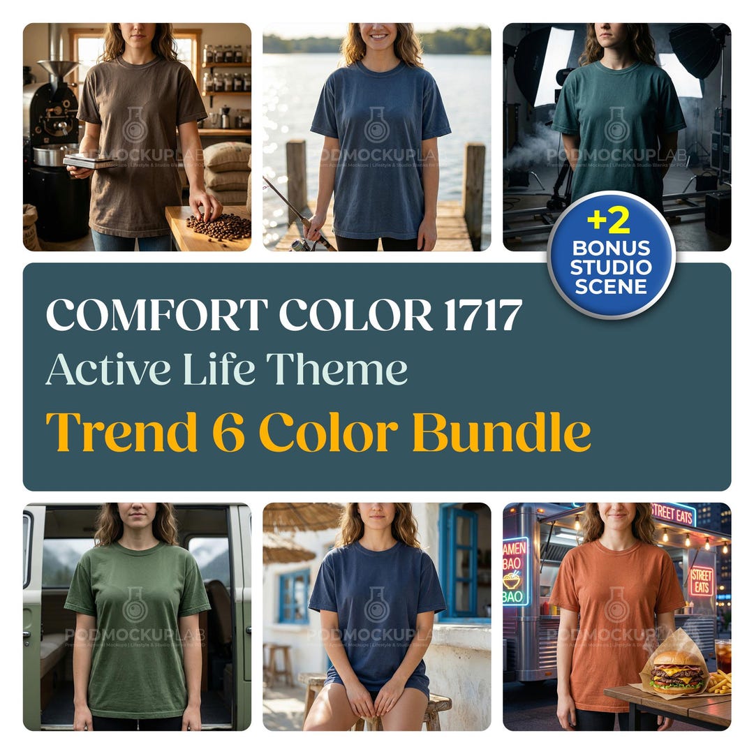 Comfort Colors 1717 Mockup Bundle, Active Life Theme, Unisex Lifestyle ...