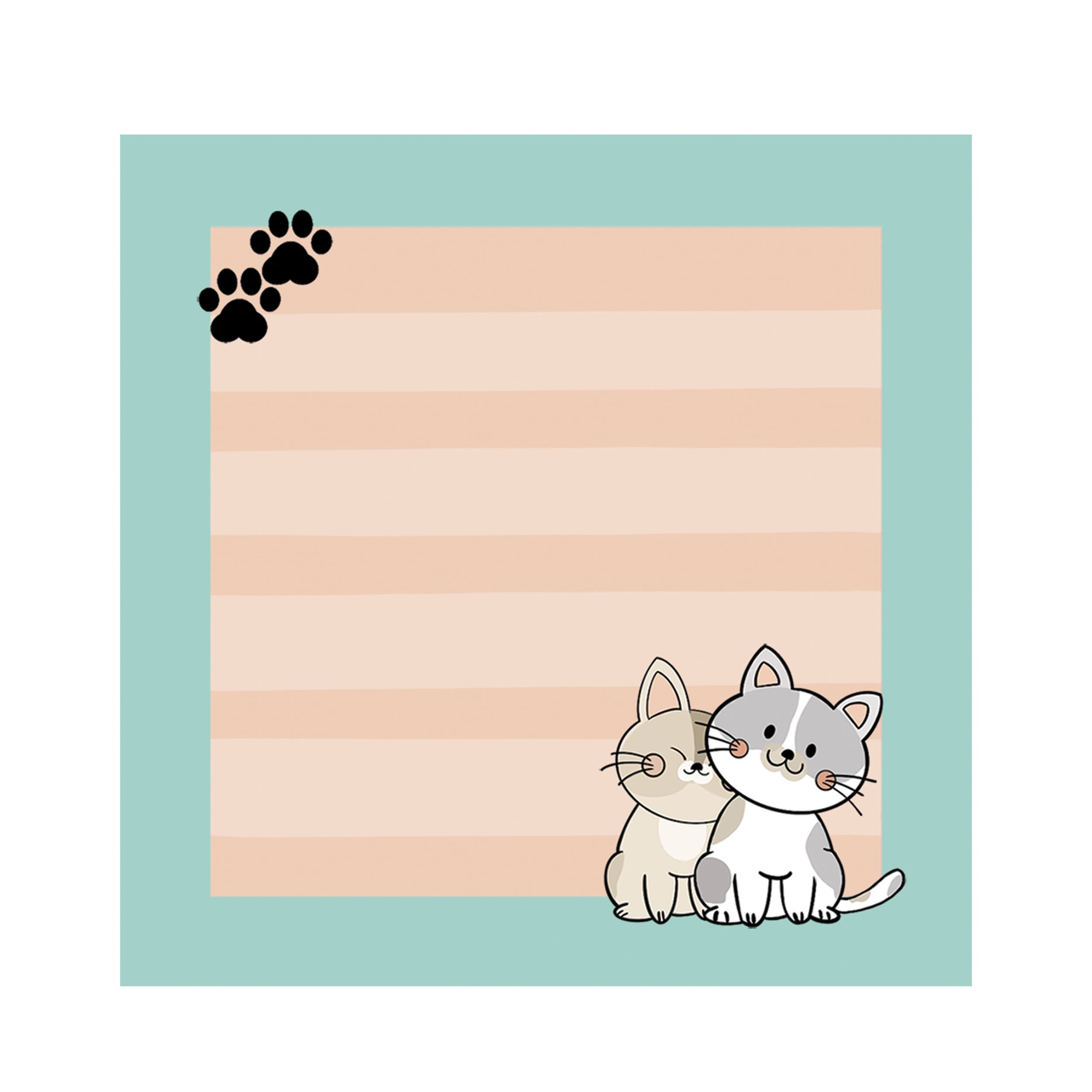 Cute Cats 3x3 In. 50 Sheet Notepad. - Etsy