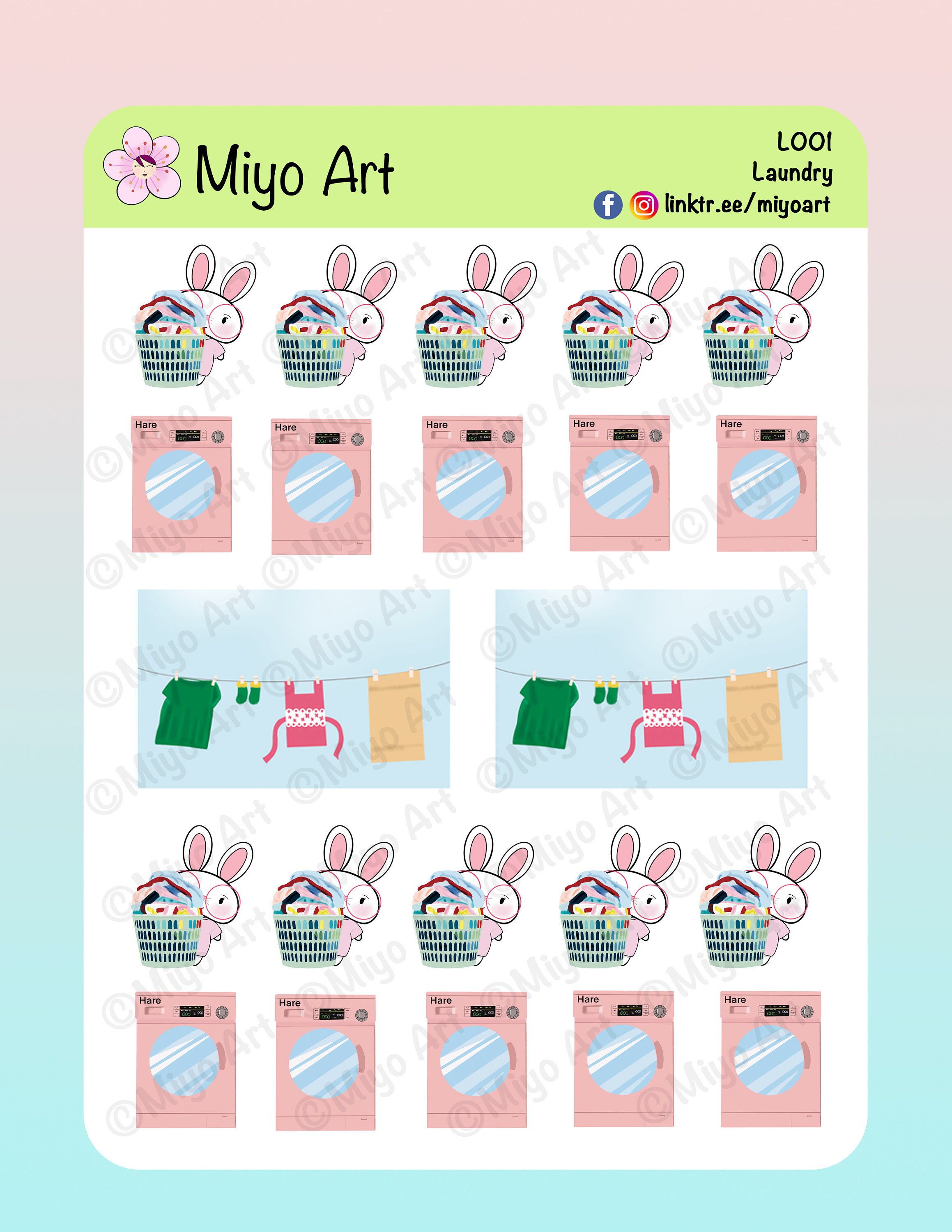 Laundry Emoji Hand Drawn in House Printed Sticker Sheets Etsy UK