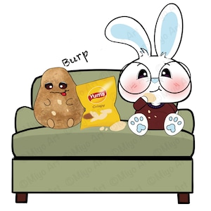 Couch Potato Vinyl Sticker || Great for Journals, Notebooks, Water Jugs or anywhere you want some cuteness!