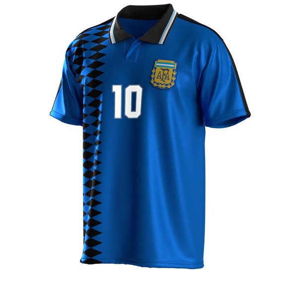 Diego Maradona #10 Argentina 1986 World Cup Retro Soccer Jersey Men's  Large NWT